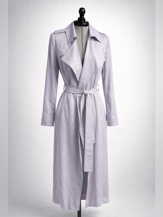 Badgley Mischka Jackets & Blazers - Badgley Mischka Lightweight Long Trench, Lavender, XXS, EUC